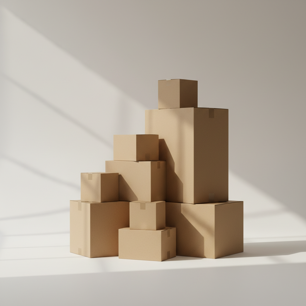 Corrugated cardboard shipping boxes