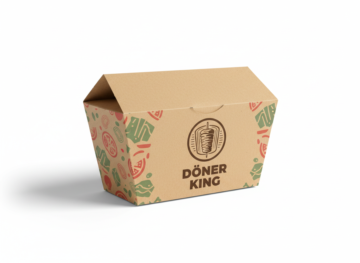 Custom-printed kraft paper döner box